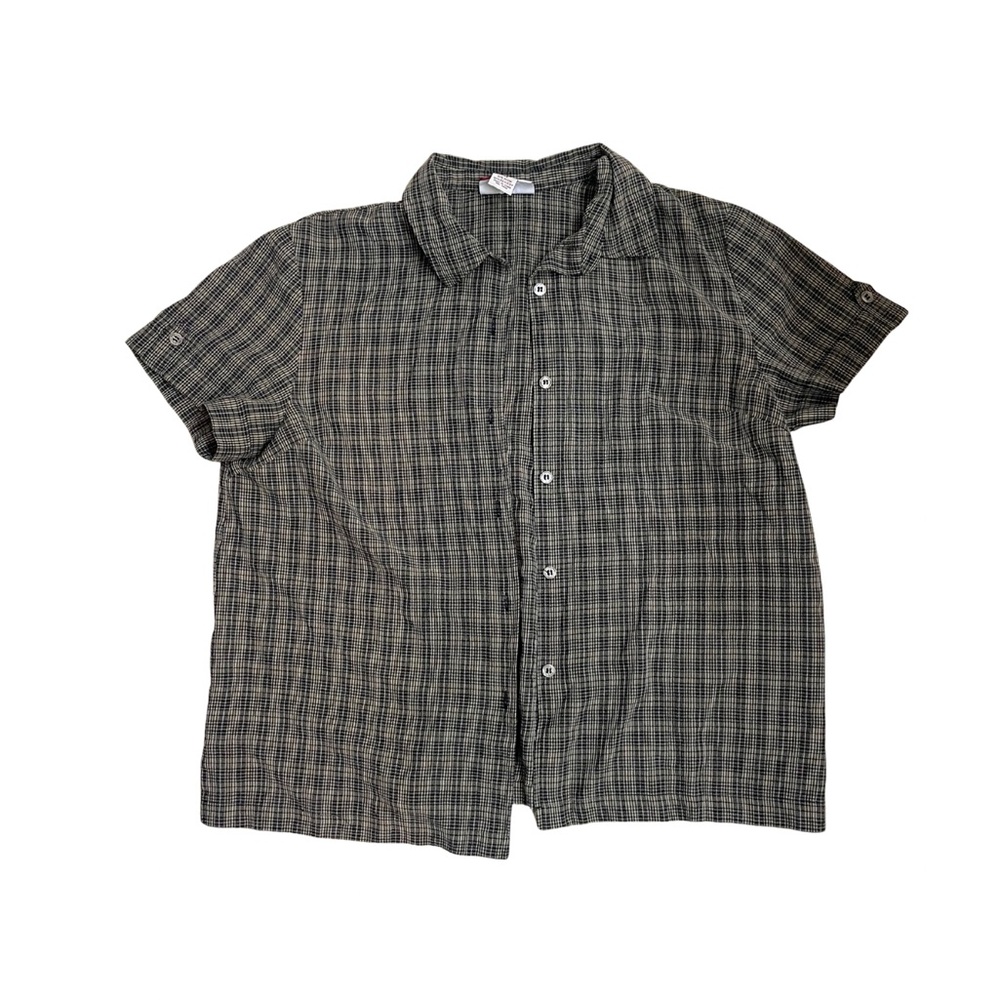 Vintage Jennifer Moore Black Plaid Button Down Shirt